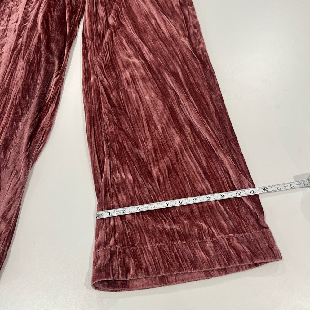FREE PEOPLE Velvet Wide-Leg Bohemian Pants in Mauve | Women’s 6 - Picture 10 of 13